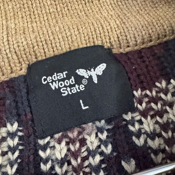 Cedar Wood State Men’s Button Up Sweater Size Large Front Pockets Cardigan Style - Picture 5 of 9